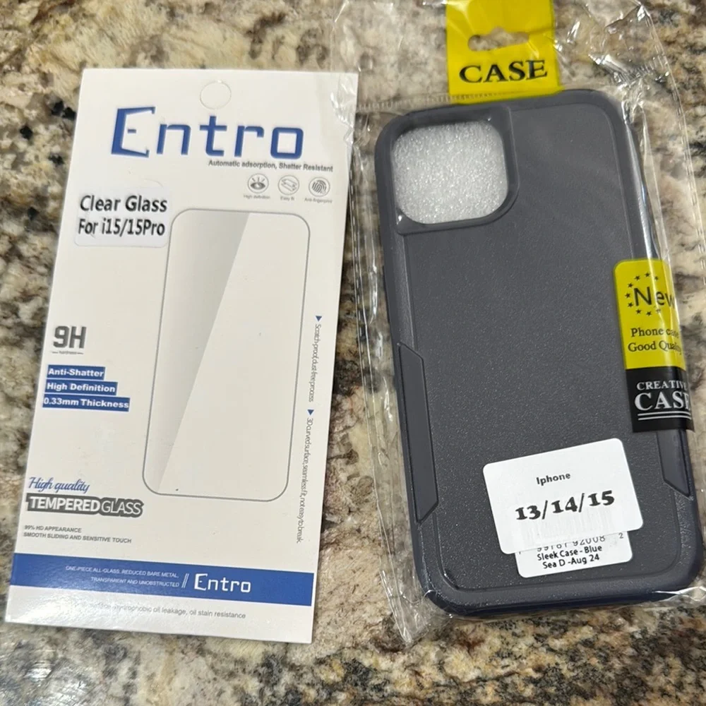 Entro Black Tempered Glass Screen Protector